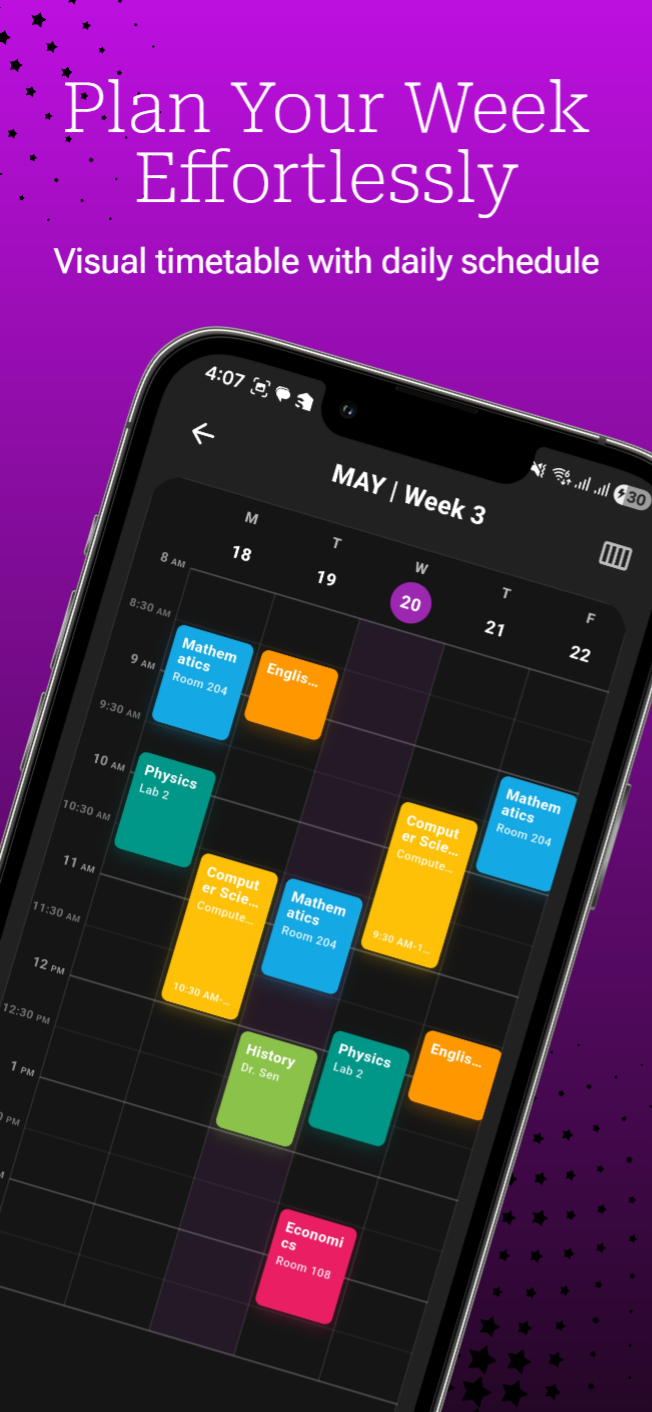 Timetable calendar view